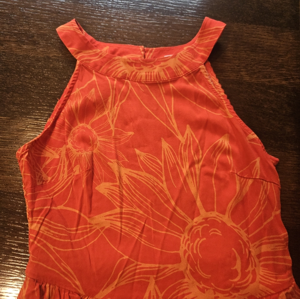 Market & Spruce Red and Orange Floral Dress